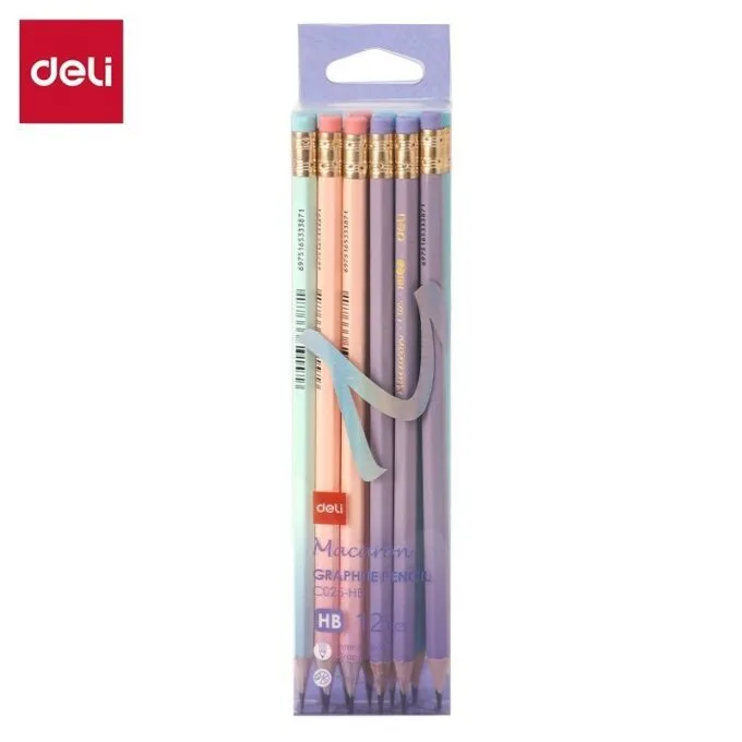DELI MACARON GRAPHITE PENCIL HB HEXAGONAL BARREL W/ERASER (BOX OF 12 PCS) — image 1