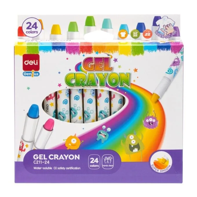 DELI GEL CRAYONS 24 COLOURS — image 1