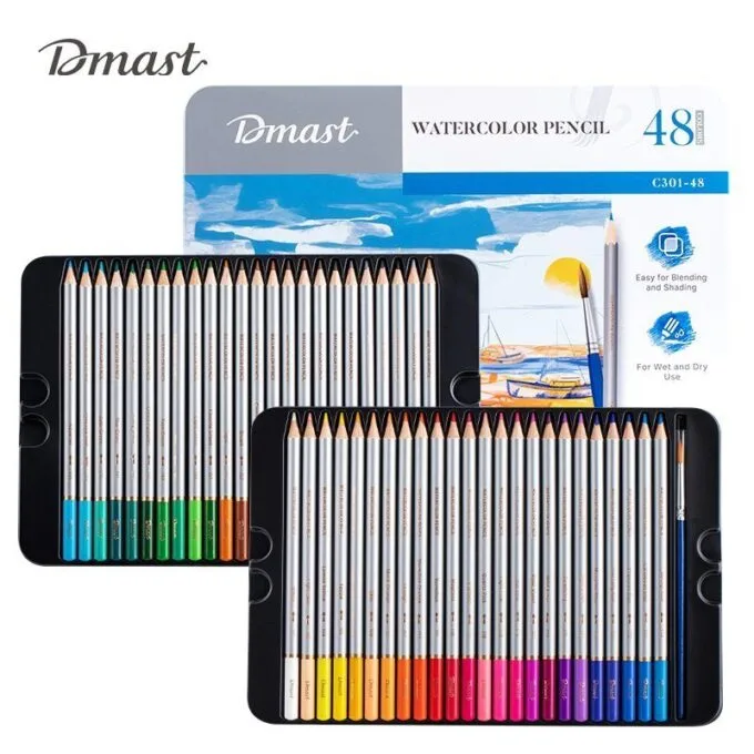DELI DMAST WATERCOLOUR PENCIL 48 PCS SET — image 1
