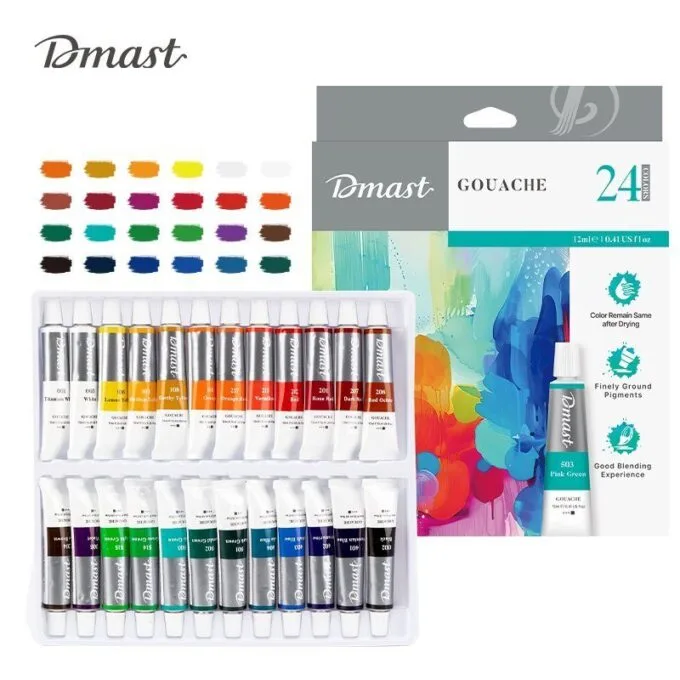 DELI DMAST GOUACHE TUBE SET 24C X12 ML — image 1