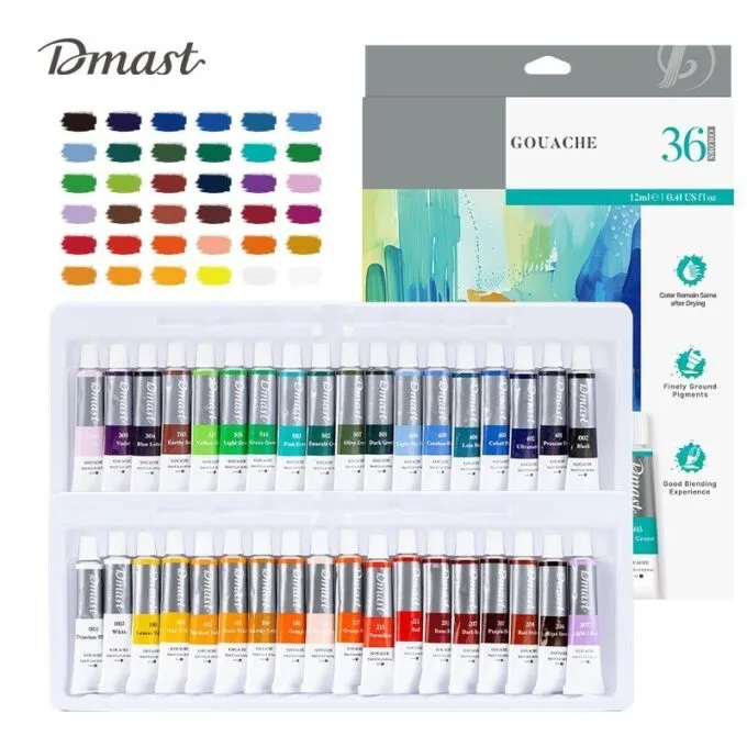 DELI DMAST GOUACHE TUBE SET 36C X12 ML — image 1