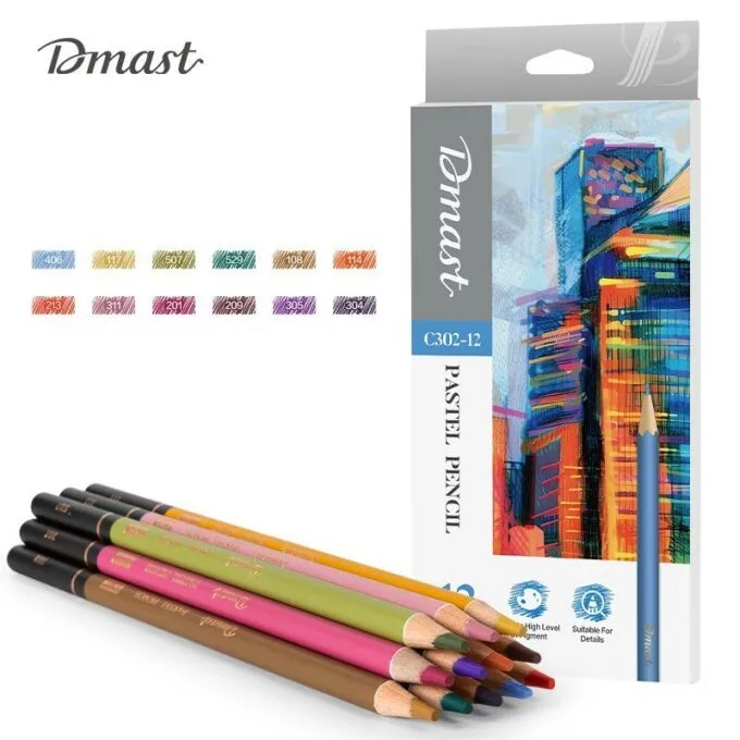 DELI DMAST PASTEL PENCILS SET 12 COLOURS — image 1