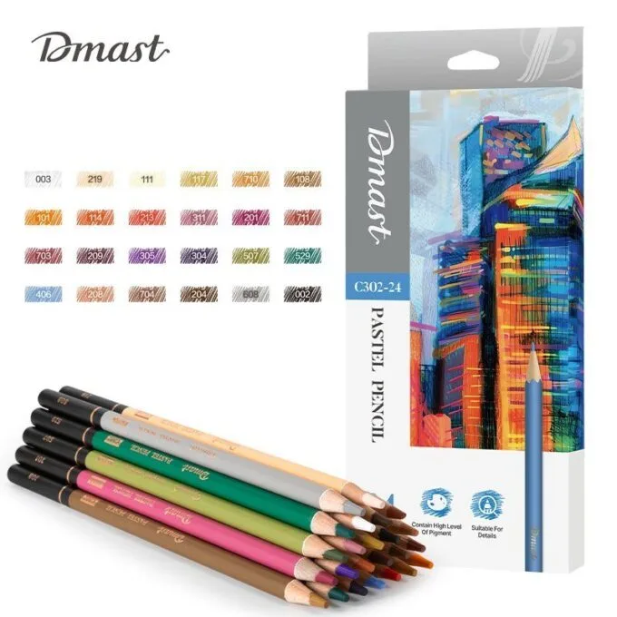 DELI DMAST PASTEL PENCILS SET 24 COLOURS — image 1