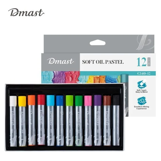 DELI DMAST SOFT OIL PASTEL 12 COLOURS — image 1
