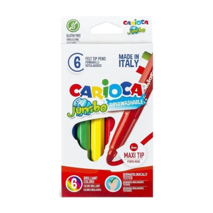 CARIOCA JUMBO 6 MAXI NIB MARKERS BOX — image 1