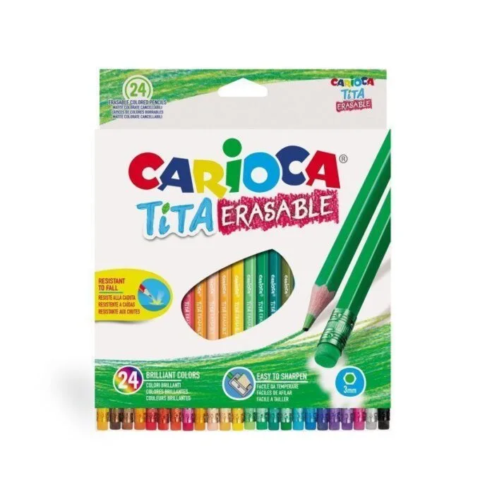 CARIOCA TITA ERASABLE COLOURED PENCIL BOX 24 PCS — image 1