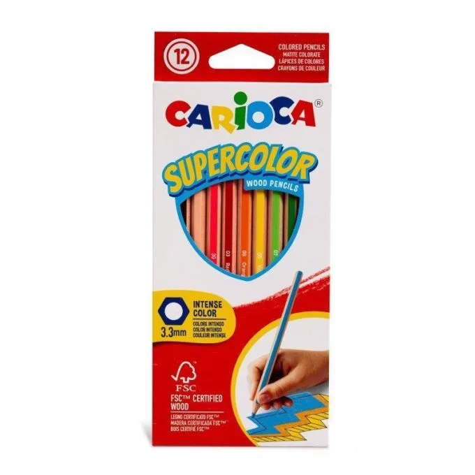 CARIOCA 12 HEXAGONAL COLORING PENCILS — image 1