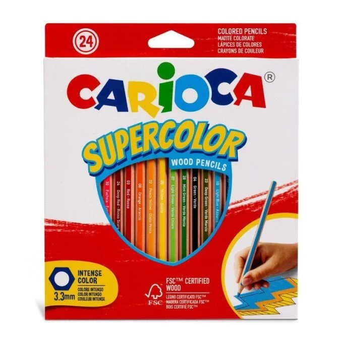 CARIOCA 24 HEXAGONAL COLORING PENCILS — image 1