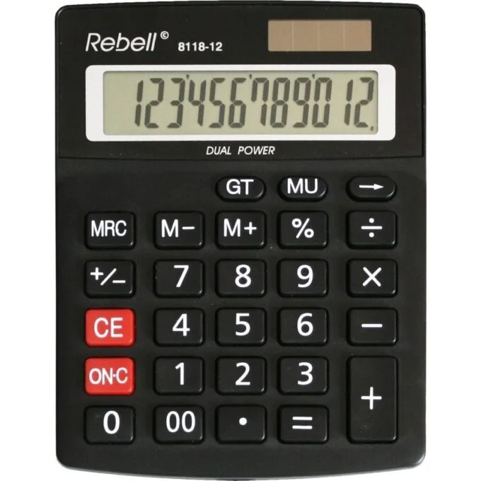 REBELL DESKTOP CALCULATOR 8118 12 DIGIT — image 1
