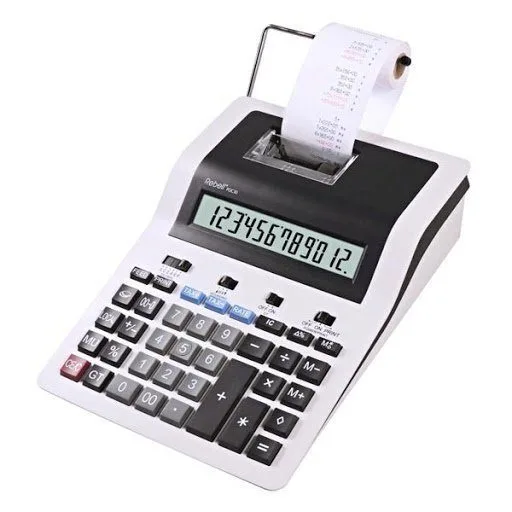 REBELL DESKTOP PRINT & DISPLAY CALCULATOR WHITE — image 1