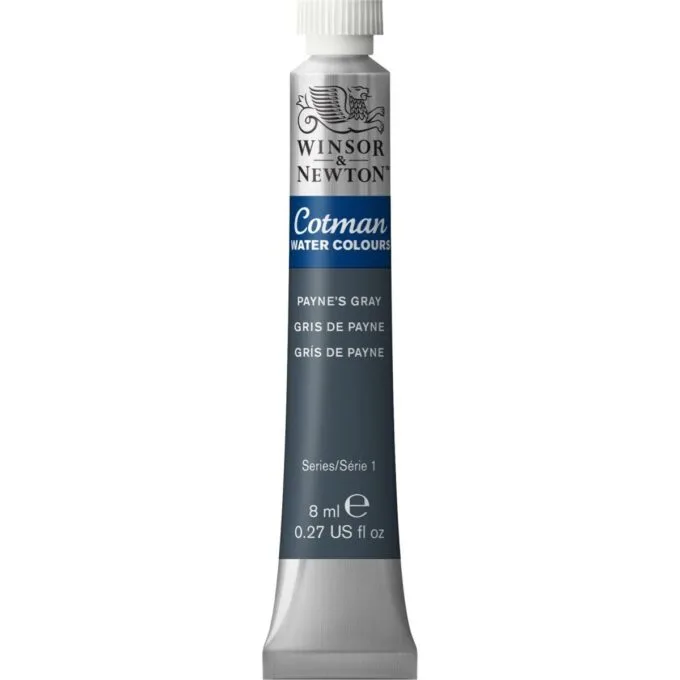 W&N COTMAN WATERCOLOUR 8ML TBE PAYNE S GRAY ROW — image 1