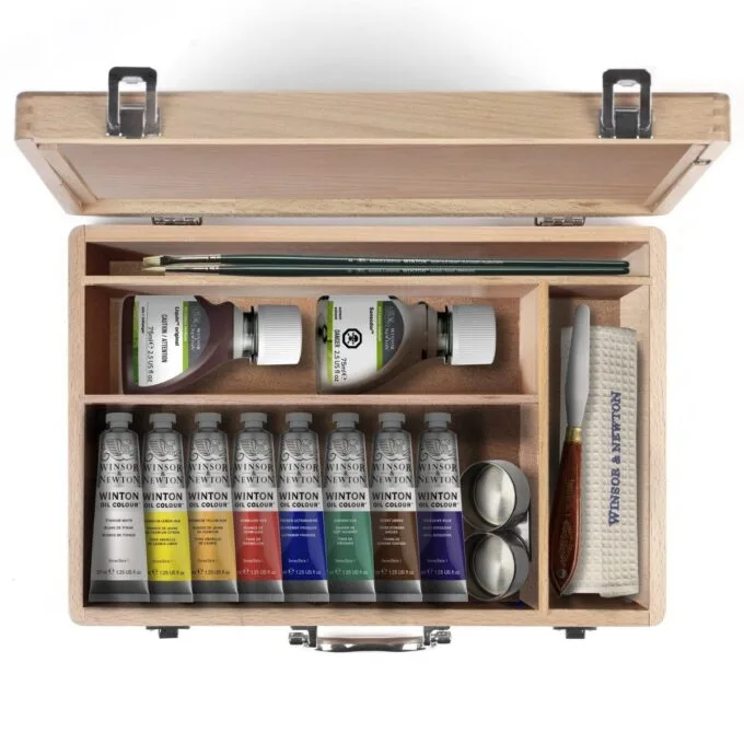 W&N WINTON OIL COLOUR WOODEN SET 8X37ML — image 1