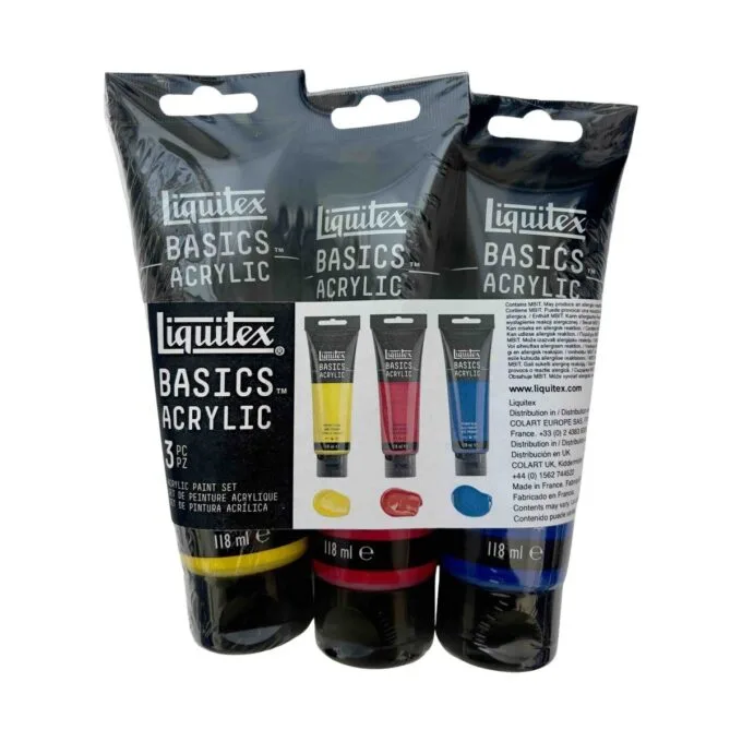 LQX BASICS ACRYLIC COLOUR SET 3X118ML PRIMARY COLOUR ROW — image 1