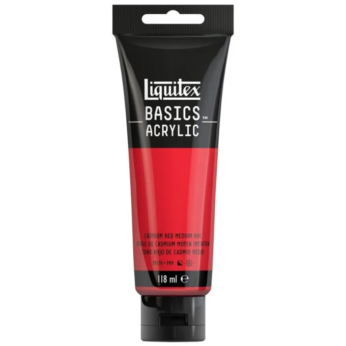 LQX BASICS ACRYLIC COLOUR 118ML CADMIUM RED MEDIUM HUE ROW — image 1