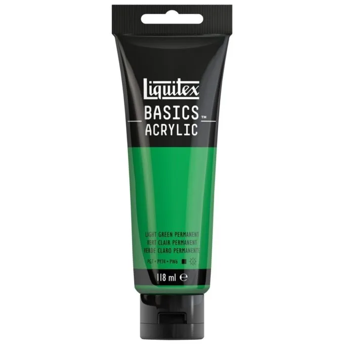 LQX BASICS ACRYLIC COLOUR 118ML GREEN LIGHT PERMANENT ROW — image 1