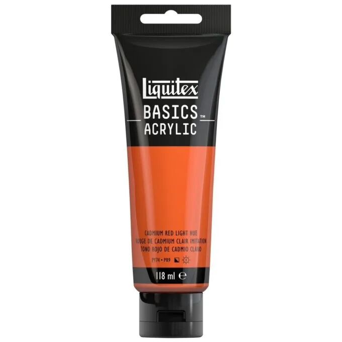 LQX BASICS ACRYLIC COLOUR 118ML CADMIUM RED LIGHT HUE ROW — image 1