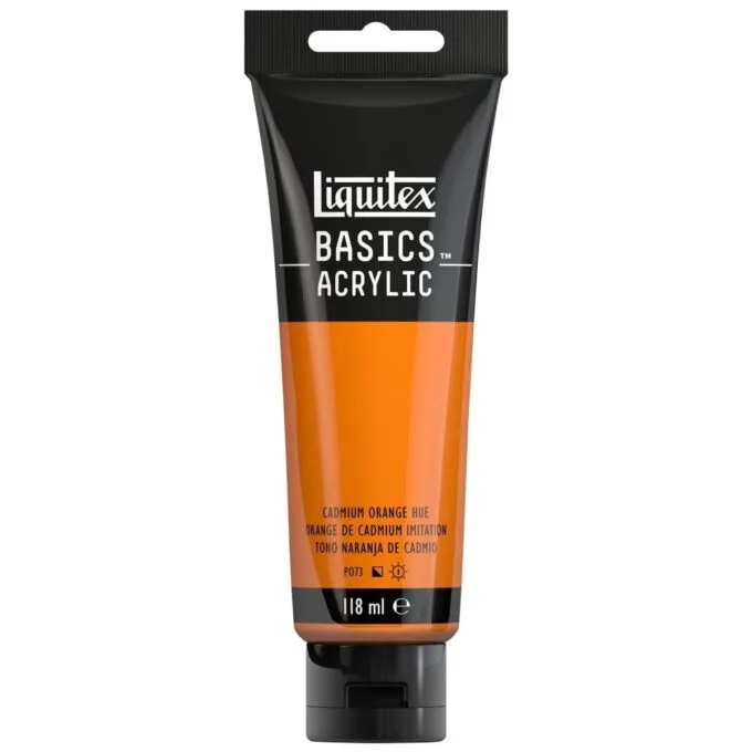 LQX BASICS ACRYLIC COLOUR 118ML CADMIUM ORANGE HUE ROW — image 1