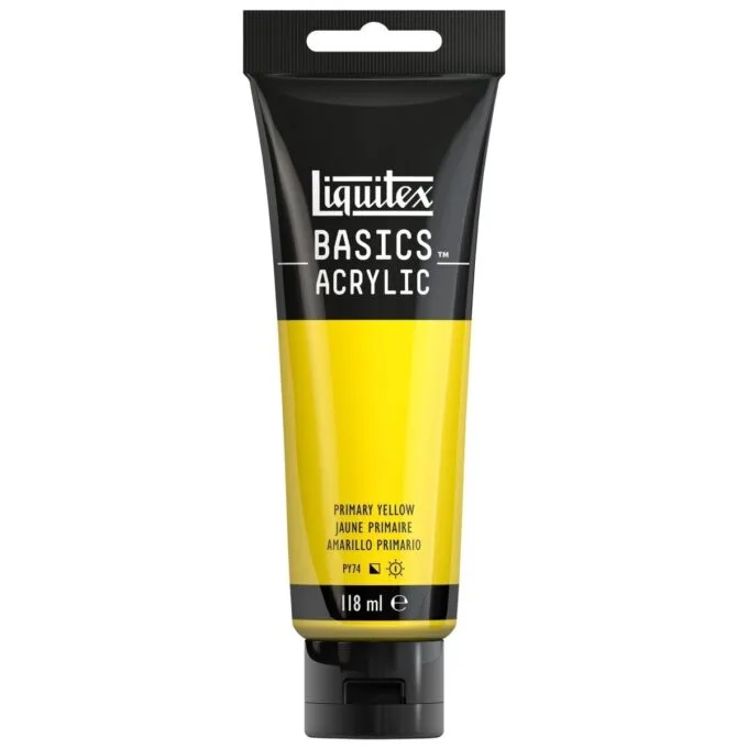 LQX BASICS ACRYLIC COLOUR 118ML PRIMARY YELLOW ROW — image 1