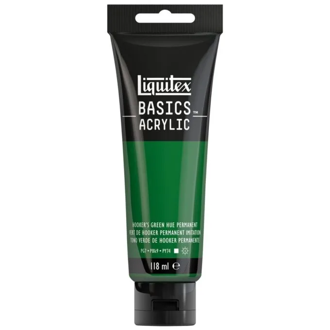 LQX BASICS ACRYLIC COLOUR 118ML HOOKERS GREEN PERM HUE ROW — image 1