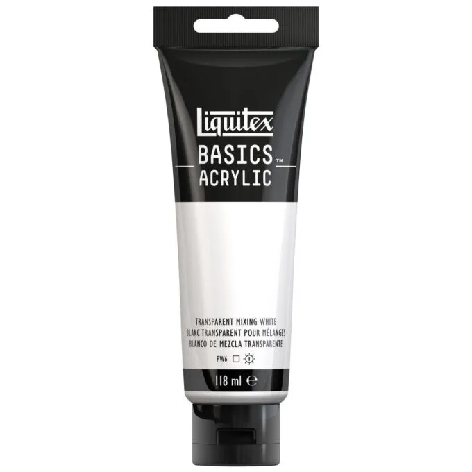LQX BASICS ACRYLIC COLOUR 118ML TRANSPARENT MIXING WHITE ROW — image 1