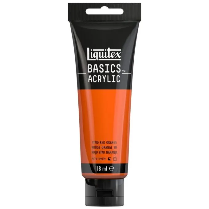 LQX BASICS ACRYLIC COLOUR 118ML VIVID RED ORANGE ROW — image 1