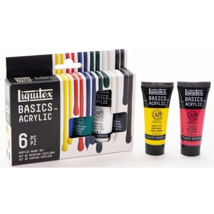LQX BASICS ACRYLIC COLOUR SET 6X22ML ROW — image 1