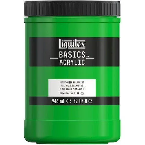 LQX BASICS ACRYLIC COLOUR 946ML POT LIGHT GREEN PERM ROW — image 1