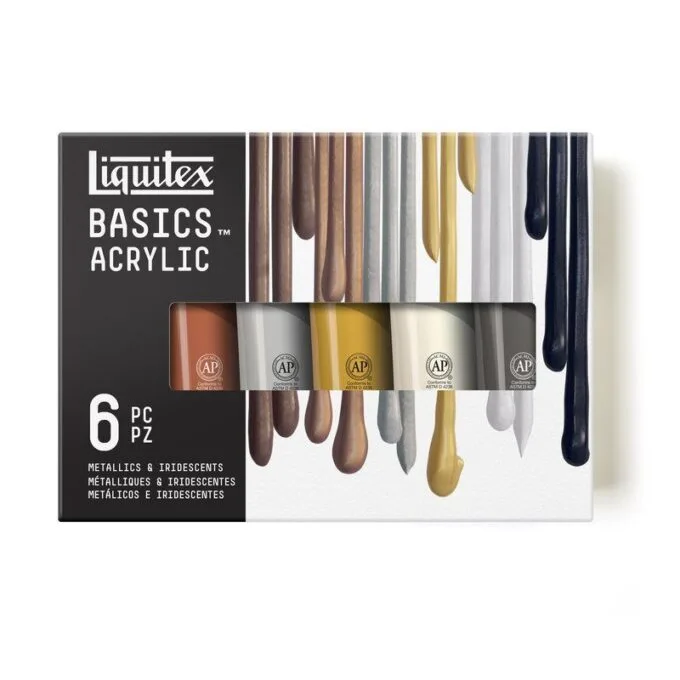 LQX BASICS ACRYLIC COLOUR SET 6X118ML METALLIC IRI ROW — image 1