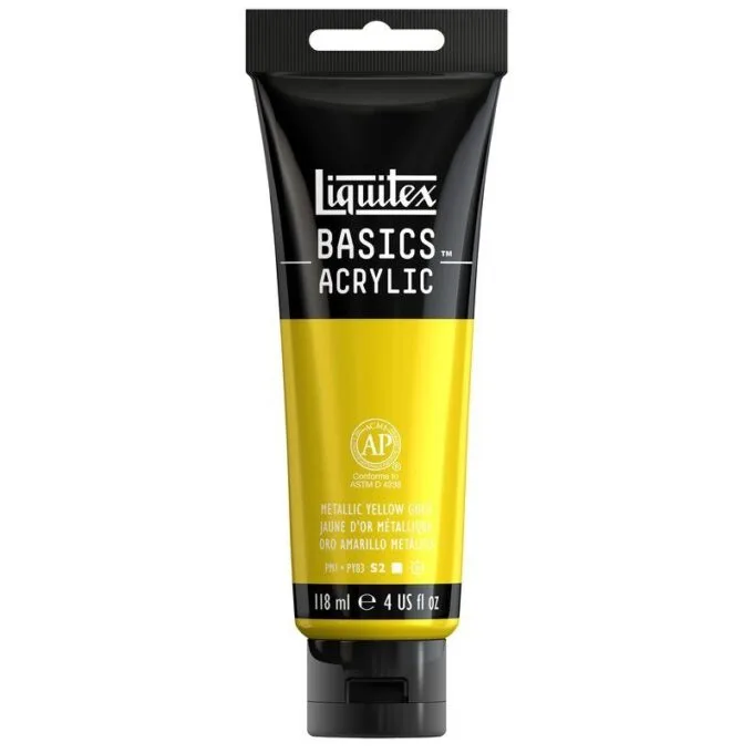 LQX BASICS ACRYLIC COLOUR 118ML METALLIC YELLOW GOLD — image 1