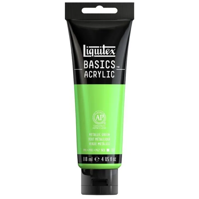 LQX BASICS ACRYLIC COLOUR 118ML METALLIC GREEN — image 1
