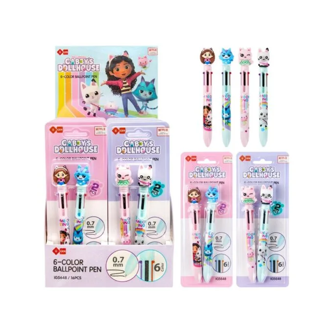 GABBY 6 COLOR BALLPOINT PEN 0.7MM 2PCS IN A SET — image 1