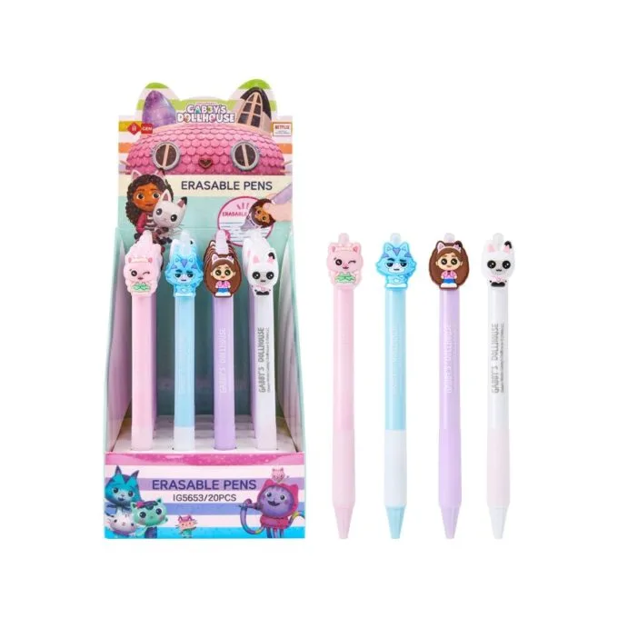 GABBY ERASABLE BLUE INK GEL PEN 0.5MM BLUE INK 4 ASSORTED DESIGNS — image 1