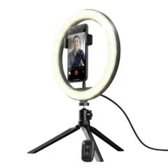 Trust Maku Ring Light Vlogging Kit - 10 inch LED 450 lm 3200-5600K USB Powered with Tripod & Phone Clamp