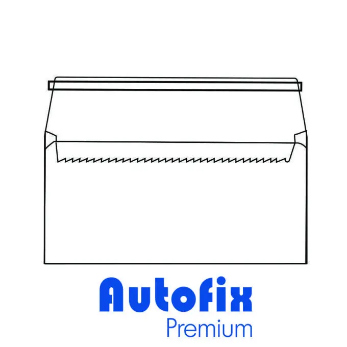 WHITE ENVELOPE 110X220MM WINDOW AUTOFIX PREMIUM WITH SECURITY CUT 500 PCS BOX — image 1