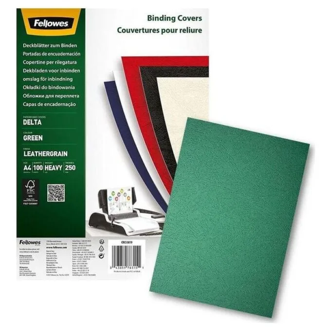 Fellowes Covers Delta A4 green 100 pcs (FSC) — image 1
