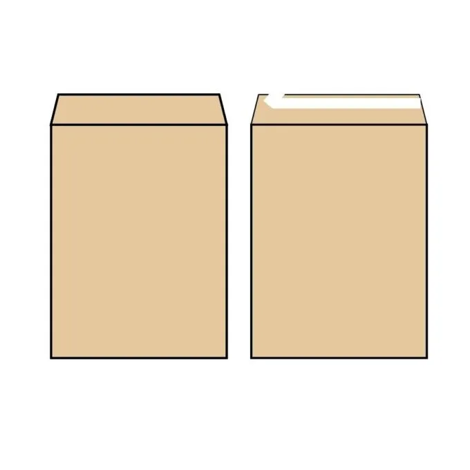 GOLDEN PRIME - POCKET ENVELOPE 353X250MM 120 GR.BROWN MANILLA RIBBED PEEL & SEAL - BOX OF 250 PCS — image 1