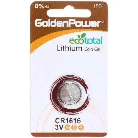 1PC/CARD GOLDEN POWER 3V LITHIUM BUTTON CR1616 — image 1