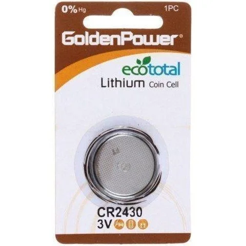 1PC/CARD GOLDEN POWER 3V LITHIUM BUTTON CR2430 — image 1