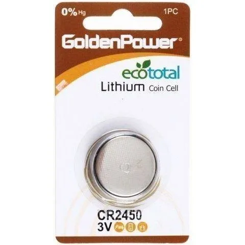 1PC/CARD GOLDEN POWER 3V LITHIUM BUTTON CR2450 — image 1