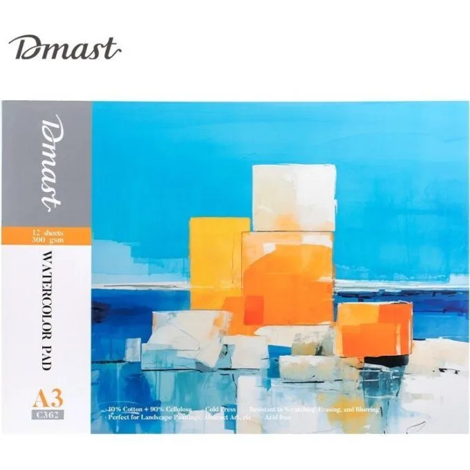 DELI DMAST WATER COLOUR DRAWING PAD A3 300G 12 SHEETS — image 1