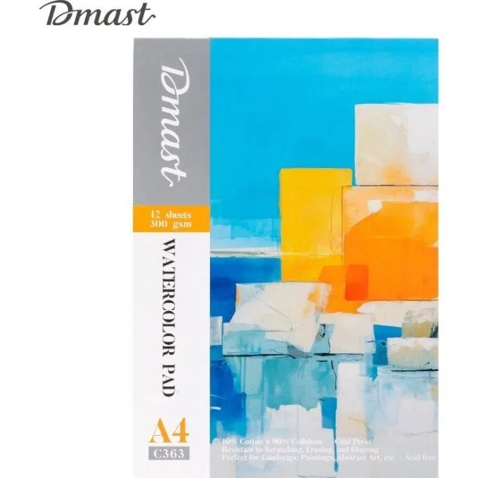 DELI DMAST WATER COLOUR DRAWING PAD A4 300G 12 SHEETS — image 1