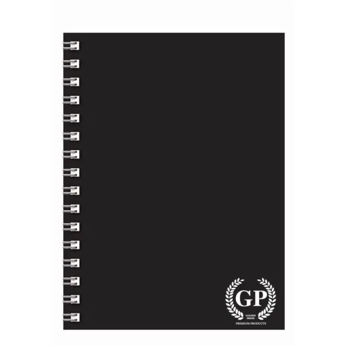 GOLDEN PRIME - PP WIRE-O NOTEBOOK - A5 - 80 SHEETS - BLACK — image 1