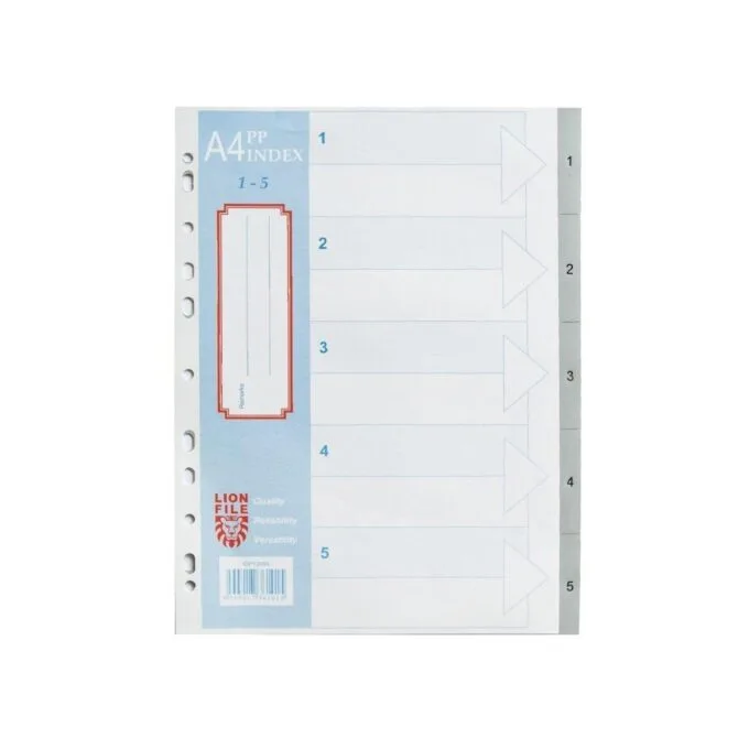 LION: A4 PLASTIC DIVIDER 1- 5 — image 1