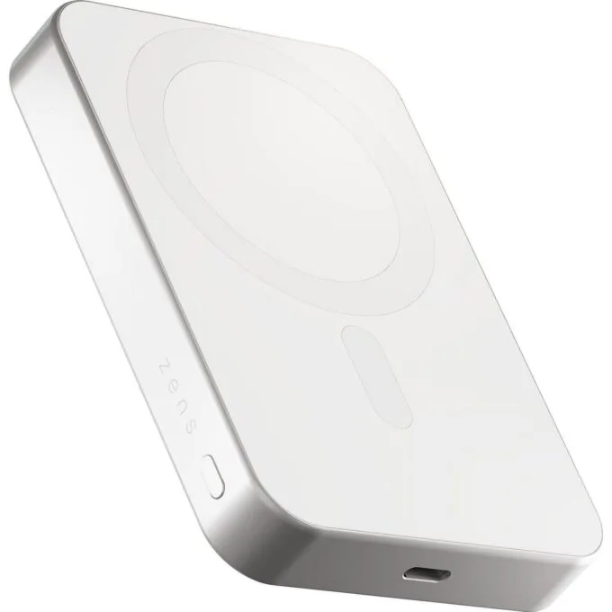 Zens Slim Qi2 Aluminium Powerbank 10000 mAh compatible with MagSafe and Qi2 white — image 1