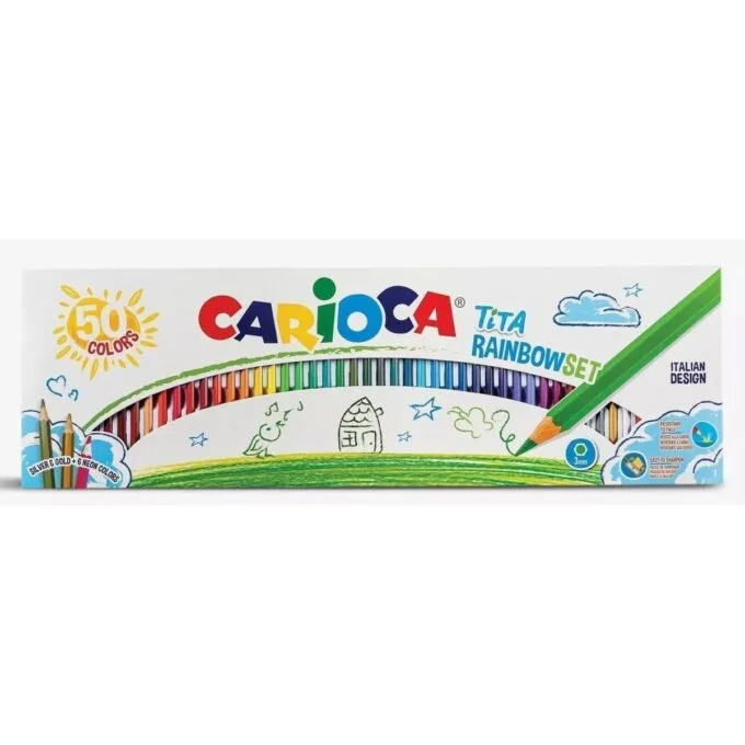 CARIOCA TITA RAINBOW WOOD FREE PENCIL BOX 50 PCS — image 1