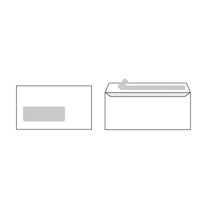 GOLDEN PRIME - WHITE ENV WITH WINDOW P&S 114X229MM 100GSM - 50PCS PACK — image 1