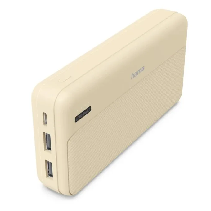 Hama Power Pack Pocket 20 20000 mAh 2X USB-A sand — image 1