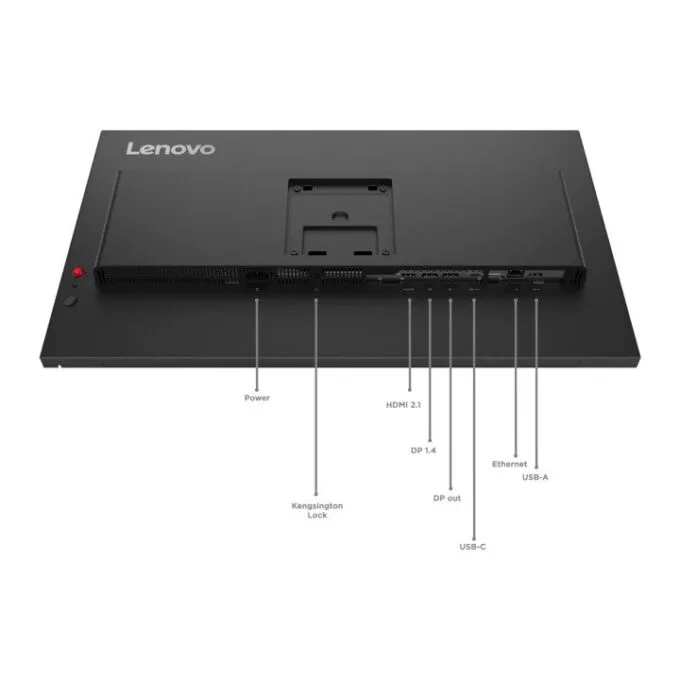 Lenovo ThinkVision T27QD-40 27-inch QHD USB-C Docking Monitor – IPS, 120Hz, 4ms, HDMI 2.1, DP 1.4 Out, 100W PD, Full Ergonomics — image 3