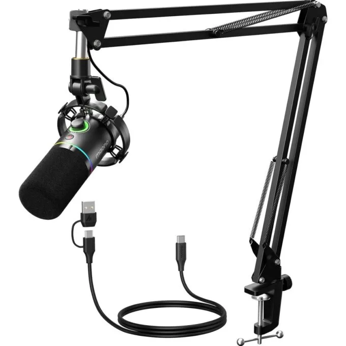 Maono Microphone Boom Arm Dynamic USB & XLR Professional PD200XS — image 1