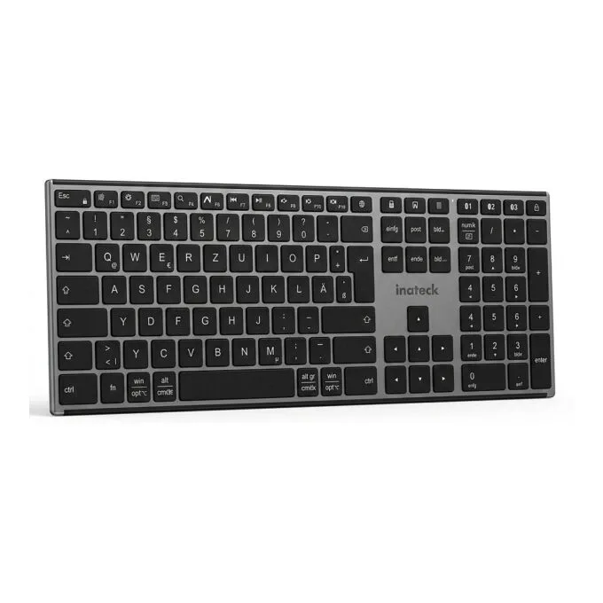 inateck Keyboard QWERTZ, ergonomic design, gray — image 1